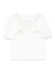 Блузка с цветочной аппликацией Patachou, нейтральный