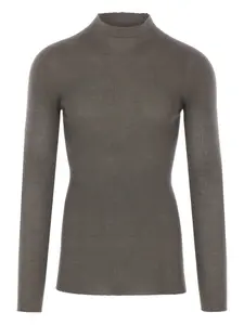 Рифленый свитер с высоким воротом Rick Owens, коричневый