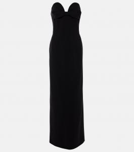 Платье-бюстье из шерстяной смесовой ткани с драпировкой Magda Butrym, черный