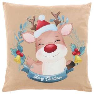 Декоративная подушка Unique Living Xmas, 45x8x45 см цвет braun/multicolor