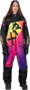 Женский монокостюм FXR CX Lite (черный/неоновый, размер 14), Black/Neon Fusion