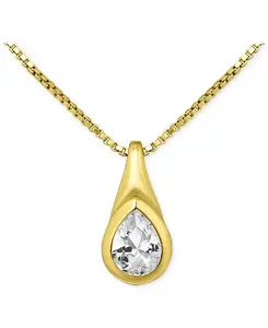 Ожерелье с подвеской в форме груши из стерлингового серебра с кубическим цирконием, 16 дюймов + 2-дюймовая удлинительная вставка, эксклюзивно в Macy's Giani Bernini, gold