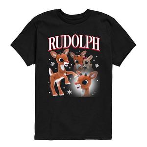 Футболка с принтом Rudolph the Red-Nosed Reindeer для мальчиков 8-20 Licensed Character, Black