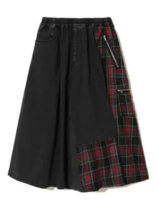 Юбка миди со вставками в клетку Undercover, черный