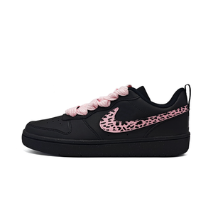 Nike Court Borough Remote Thousand Miles Slip Resistant Low top Kids' Skateboarding Shoes Pink Teenagers