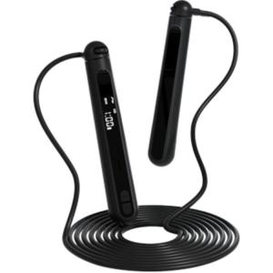 Скакалка для фитнеса с умным счетчиком для аэробного сжигания жира материал ручки ABS PC, материал троса PVC 2,8 м LINING, черный