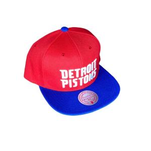 Мужская бейсболка NBA Detroit Pistons Core Basic Snapback в красном/королевском цвете Mitchell & Ness
