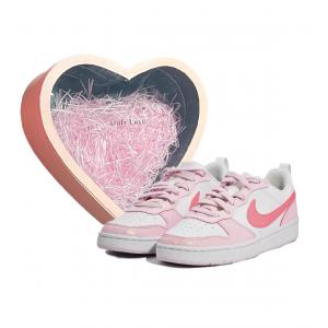 Кроссовки Nike Court Borough Skateboard Shoes Women's Low-Top White, розовый