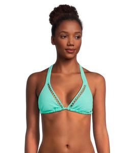 Пляжный топ BECCA Modern Edge Rib Cheryl Triangle Top, Aqua Sea