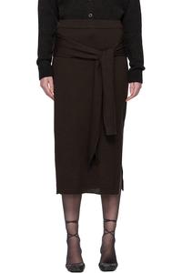 Lemaire Коричневая юбка миди с эффектом обманчивой перспективы