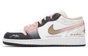 Jordan Air 1 устойчивые к истиранию низкие баскетбольные кроссовки мужские black pink