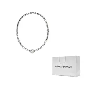 EMPORIO ARMANI Серебряное колье из нержавеющей стали для мужчин