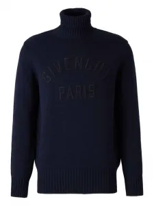 Свитер с высоким воротником и логотипом Givenchy, синий