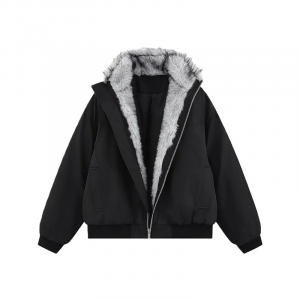 Пуховик Unisex с меховым воротником утепленный VanCamel, черный[thickened 3.0]