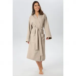 Мой домашний унисекс-халат Vanessa, идеально подходит для сауны и спа, гостиничный халат, утренний халат, 1 шт., с карманами, для женщин и мужчин, вафельное плетение, очень легкое качество, размеры S-3XL My Home, кремовый