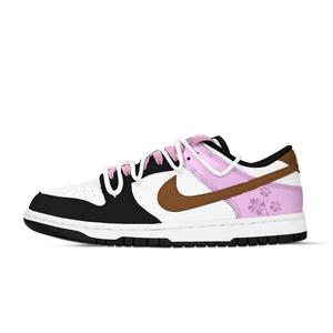 Кроссовки для скейтбординга dunk flower fallen leaves shadow, устойчивые к истиранию, низкие, унисекс, черный белый розовый Nike, розовый