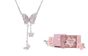 Медный сплав ожерелье для женщин VIVIWELL, розовый