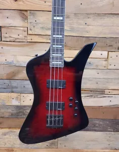 Бас-гитара Jackson JS Series JS3Q Kelly Bird IV с грифом из амаранта 2019 - настоящее время - прозрачный красный градиент