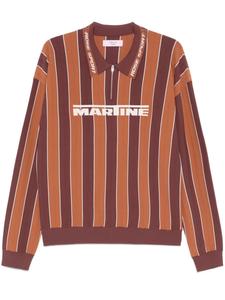 Martine Rose рубашка поло в полоску, коричневый