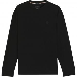 Босс Футболка с длинным рукавом и вышитым логотипом HUGO BOSS, черный