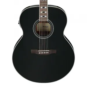 Электроакустическая гитара Ibanez AJ70M1E Jumbo A/E - черный высокий глянец