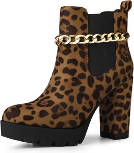 Женские ботинки Chelsea Allegra K на платформе с массивным каблуком, Leopard