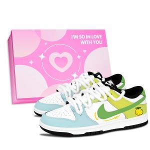 Nike Dunk Black White, Orange Fun Fresh устойчивые к истиранию нескользящие низкие кроссовки для скейтбординга Unisex Yellow Green