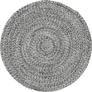 SAFAVIEH Braided Collection ковер 92 x 92 см - Ivory & Black, ручное плетение хлопок, бохо реверсивный стиль, идеально для гостиной, спальни, столовой (BRD256C)