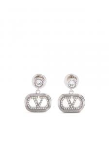 ОВАЛЬНЫЕ МЕТАЛЛИЧЕСКИЕ СЕРЬГИ С КРИСТАЛЛАМИ SWAROVSKI Valentino Garavani, серебряный