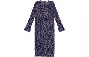 GANNI Женское платье с длинными рукавами синего цвета