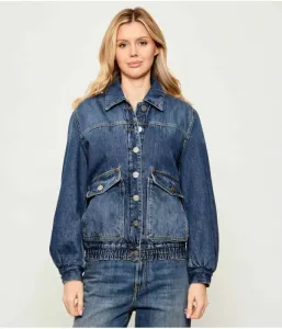 Джинсовая куртка-бомбер BALDO relaxed fit Pinko, синий