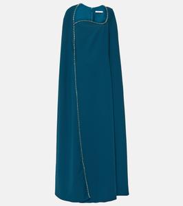 Платье Маттиа с накидкой из крепа и декором Safiyaa, Peacock With Peacock