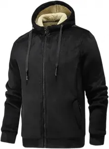 Мужская толстовка с капюшоном зимняя флисовая куртка теплая