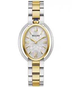 Женские часы-браслет Rubaiyat из двухцветной нержавеющей стали, 29 мм Bulova