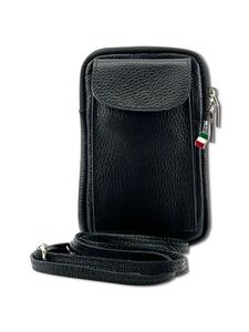 Наплечная сумка Florence Umhängetasche, Handtasche Leder schwarz ca. 12cm