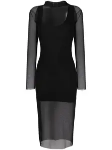 Полупрозрачное платье миди Alchemy, черный