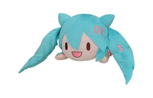 Кукла Vocaloid Hatsune Miku LIVE Support, лежачая, с открытыми глазами, плюшевая кукла, высота 30см, длина 30см SEGA