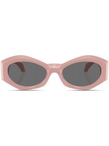 Versace Eyewear солнцезащитные очки в овальной оправе с декором Medusa, розовый