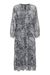 Платье миди с анималистичным принтом Only, серый