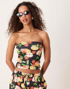 Длинный бандо с фруктовым принтом Asos Design