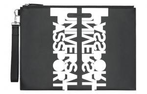 Burberry Кожаная сумка клатч большая мужская черная