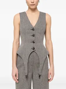 Однобортный жилет на пуговицах Nissa, серый