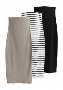 Платье THE SET 3 PACK BANDEAU, Black Taupe Brown/Black/White Stripe/Brown