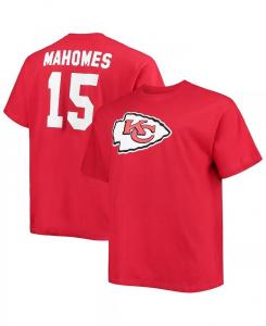 Мужская футболка Patrick Mahomes Red Kansas City Chiefs Big and Tall с именем и номером игрока Fanatics