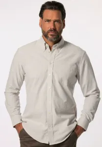 Полосатая рубашка с длинными рукавами и воротником на пуговицах, современный крой. Jp1880, Off White