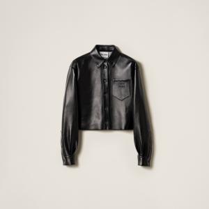 Рубашка из наппы plongé MIU MIU, черное