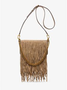 Маленькая замшевая сумка Bryant с бахромой Michael Kors, бежевый