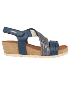 Синие сандалии из разных материалов - летняя коллекция Mephisto, синий