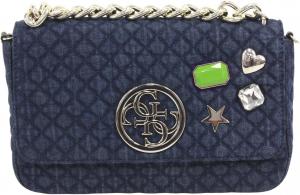 Guess женская сумка-кроссбоди из искусственной кожи с стежкой, синяя, размер Medium