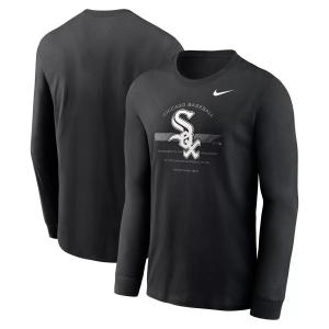 Мужская черная футболка Chicago White Sox Over Arch Performance с длинным рукавом Nike